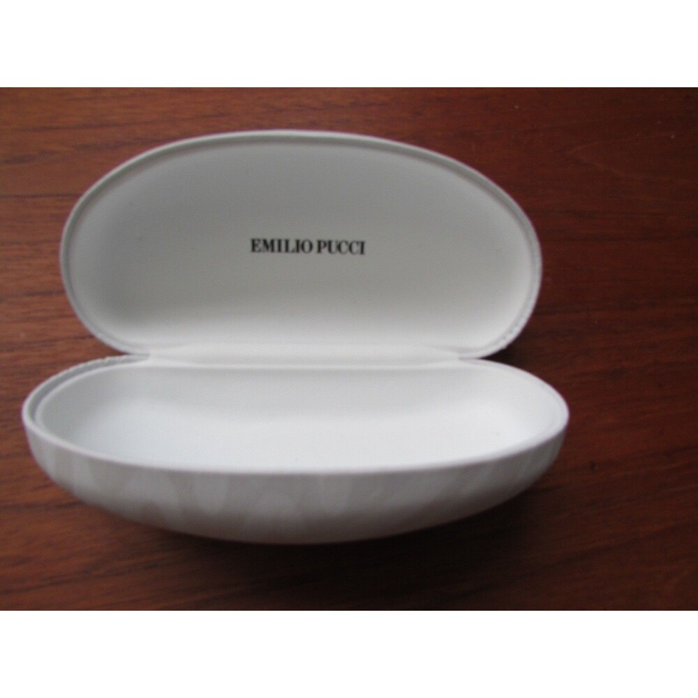 Emilio Pucci Clam Shell White Eyeglass Sunglasss Case